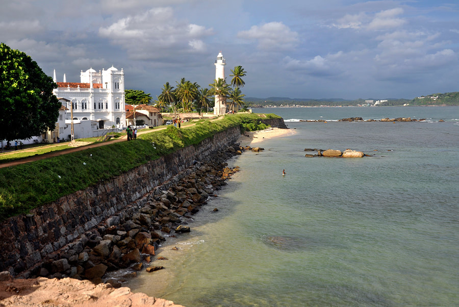 Galle Fort with mosque and lighthouse