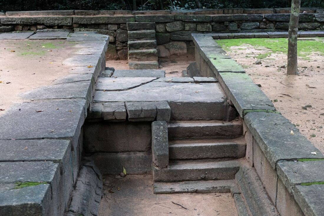 ancient ruins of Gurulupotha in the jungle near Mahiyangana in Sri Lanka