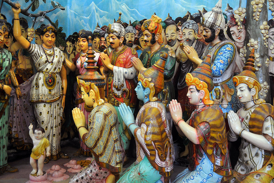 statues in shrine room of Kumarakanda temple
