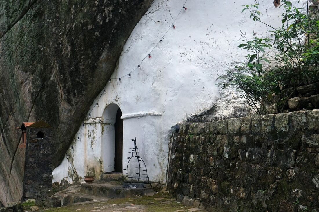 Lower cave of the Hindagala Raja Maha Viharaya near Peradeniya in Kandy District