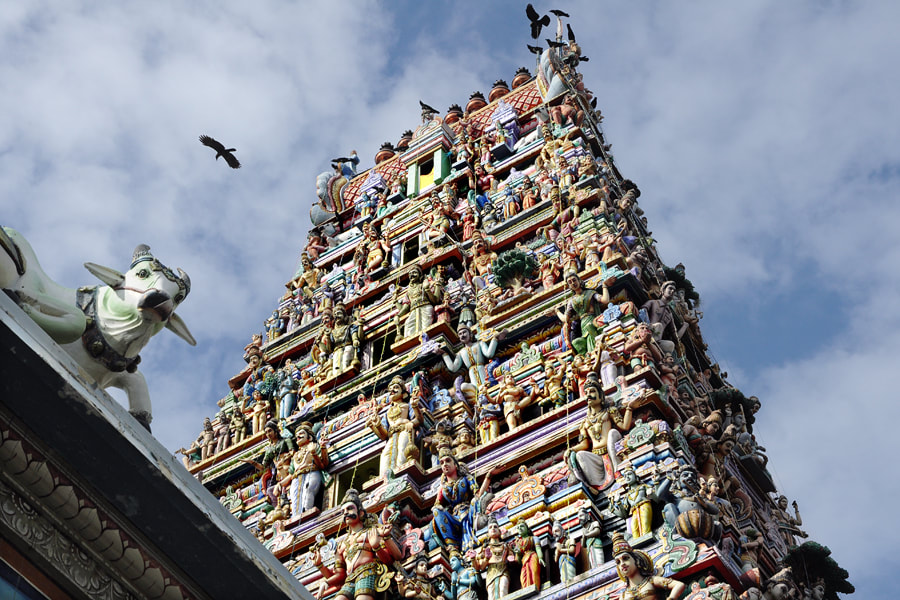 Gopuram tower of Captain's Garden Hindu temple in Colombo
