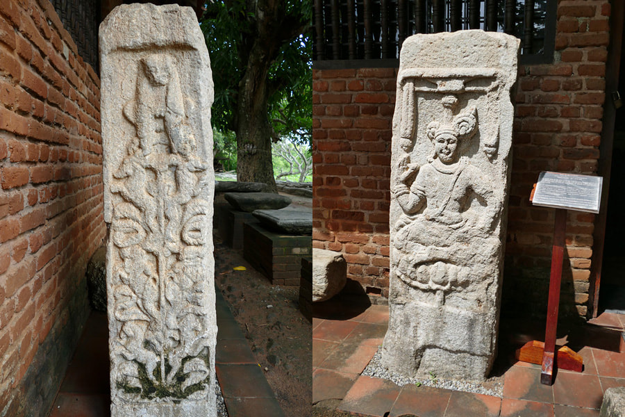 Kalpalata and Kuvera stone carvings in the Yatala stupa museum in Tissamaharama