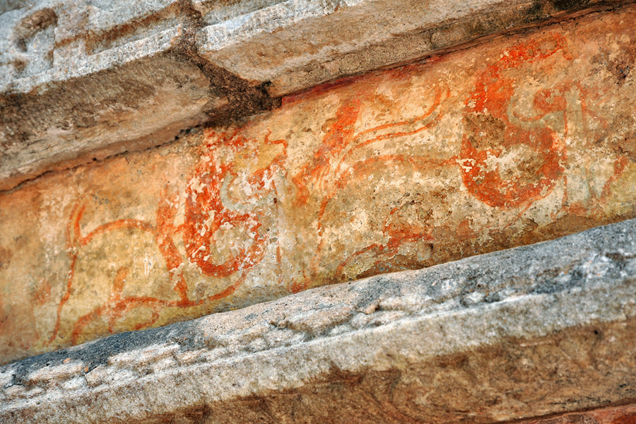 lion paintings at the South Vahalkada of Kantaka Chetiya