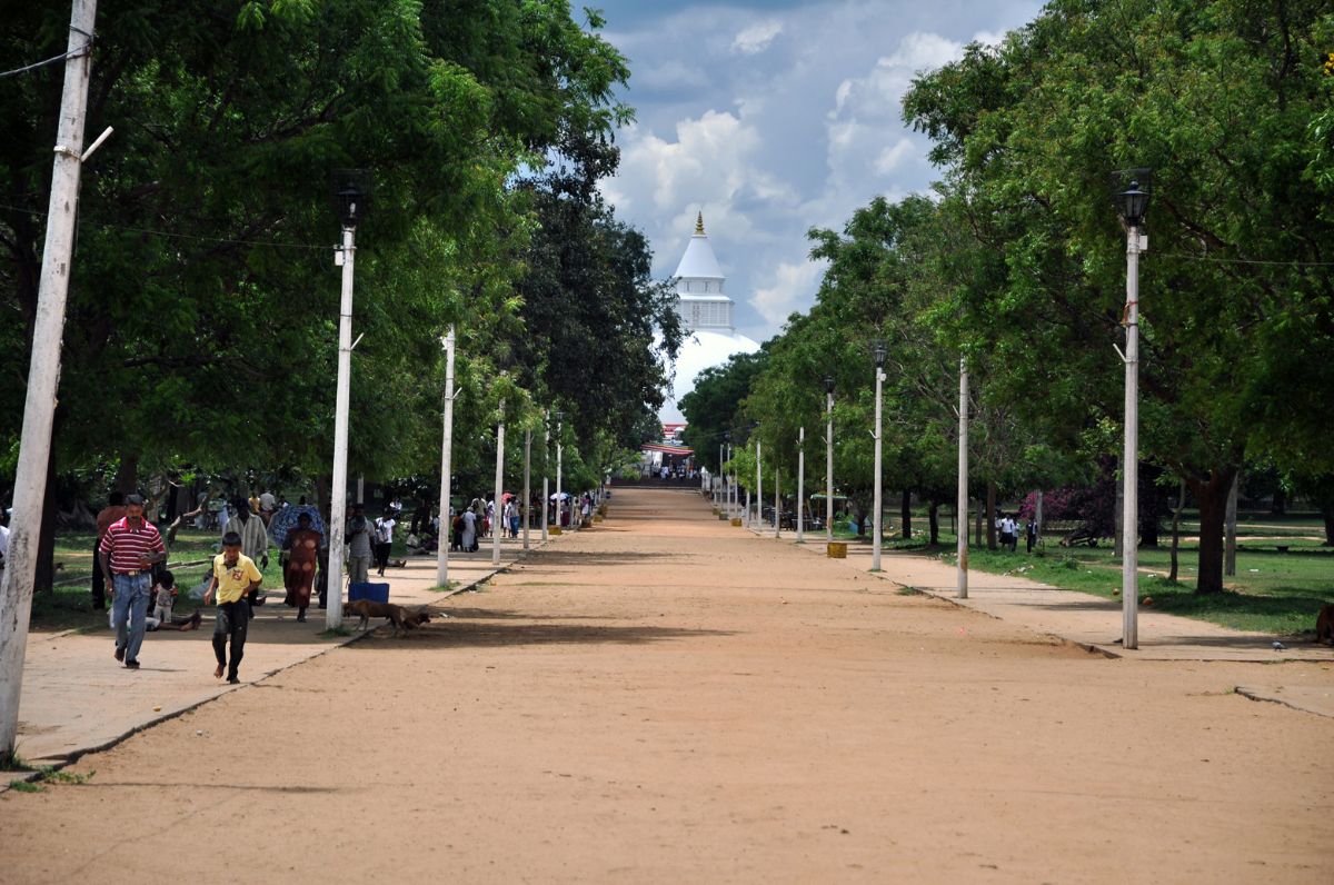 avenue to the stupa of Kiri Vihara in Sri Lanka