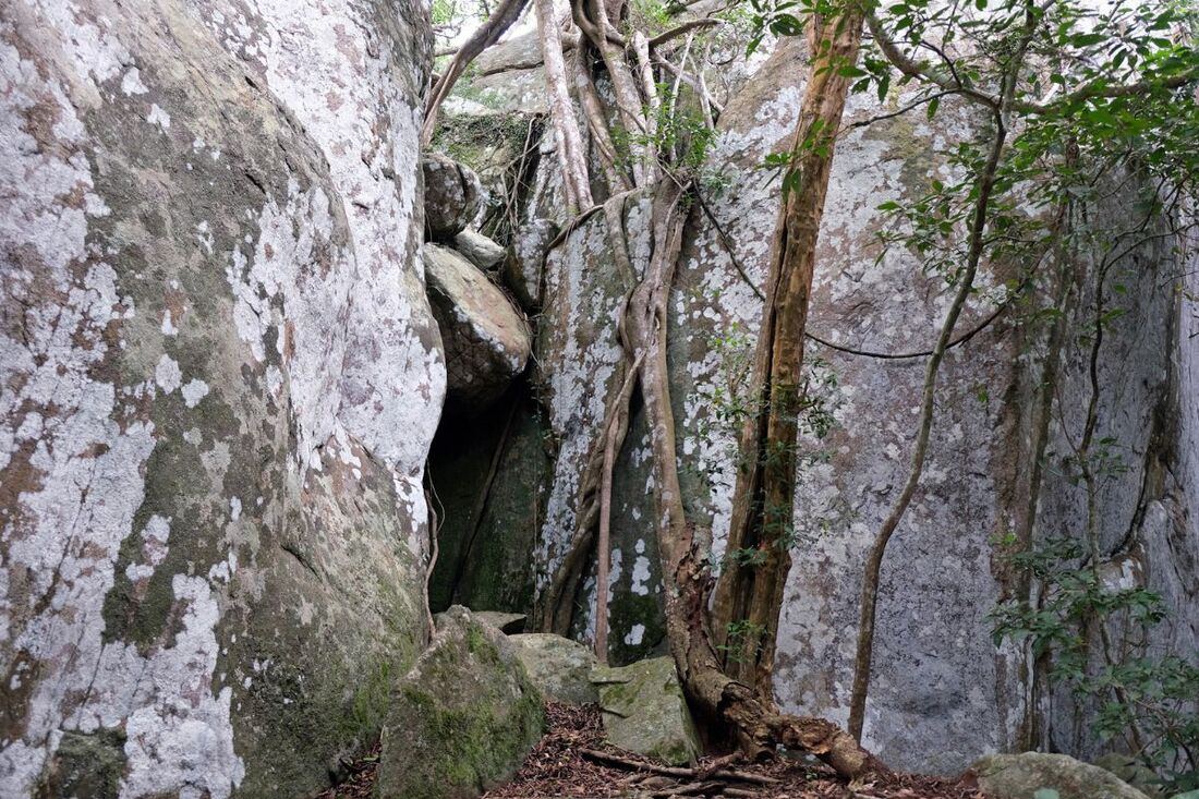 rock shelter along the way to the top of Katupotha Kanda near Mihintale in Anuradhapura District