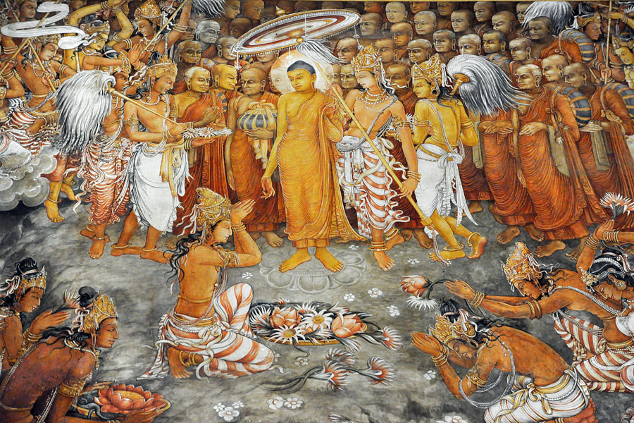 Buddhist modernism painting by Solias Mendis in Kelaniya