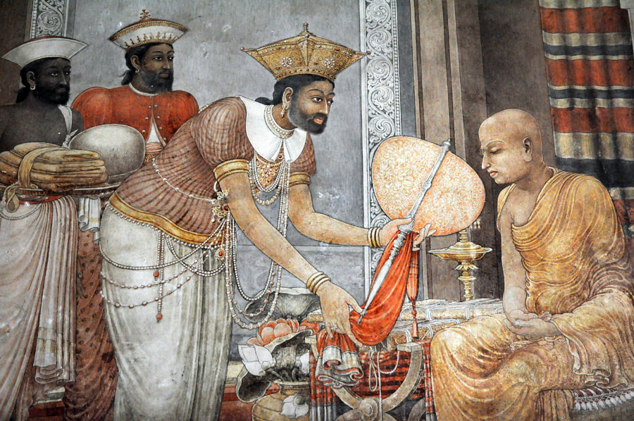 Saranankara appointed Sangharaja by the king of Kandy, painting by Solias Mendis in Kelaniya