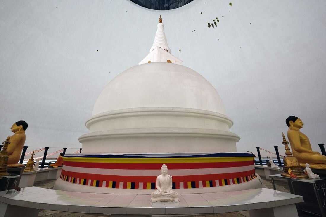 central stupa inside the dome of Kotmale Seya in Sri Lanka's Central Province