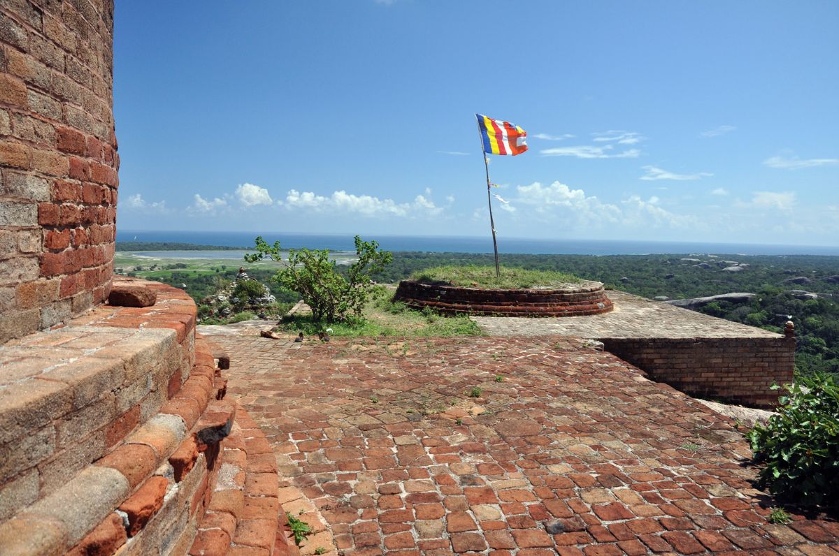 view from Kudumbigala rock to Okandarawa lagoon at the southeast coast of Sri Lanka