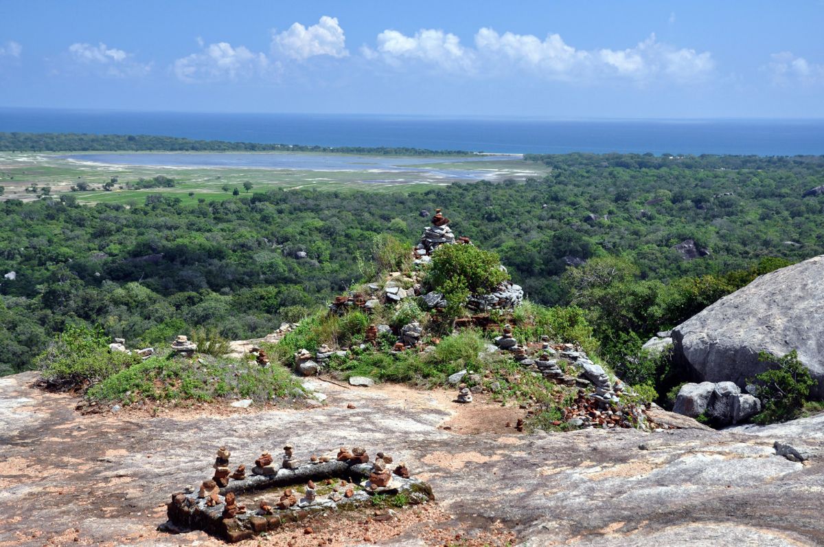 view from the top of Kudumbigala to Okandarawa Lagoon in the region of Kumana National Park