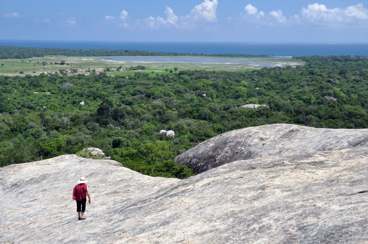 hiking destination Kudumbigala rock near Okanda Beach in the southeast of Sri Lanka