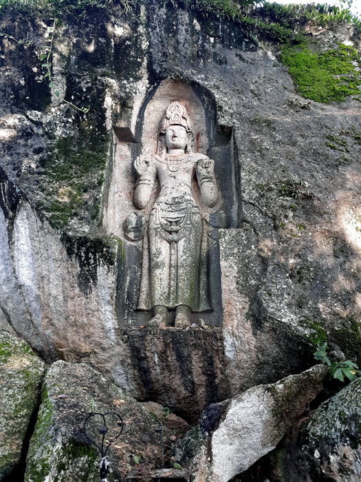 rock-cut Kustharaja Leper King statue near Weligama in Sri Lanka