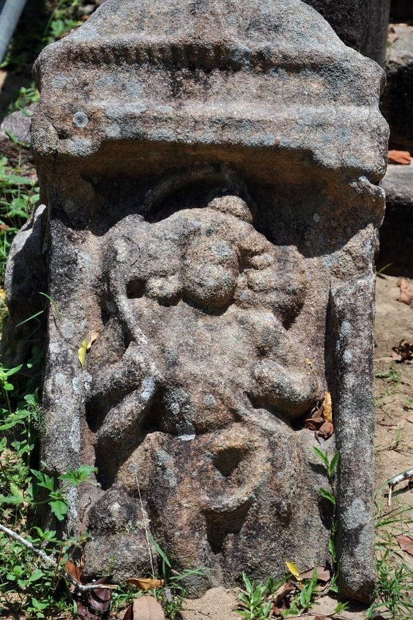 guardstone in the Lahugala Magul Maha Viharaya archaeological site