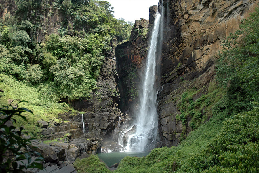 Lakshapana Falls alias Laxapana Ella in Sri Lanka's central highlands