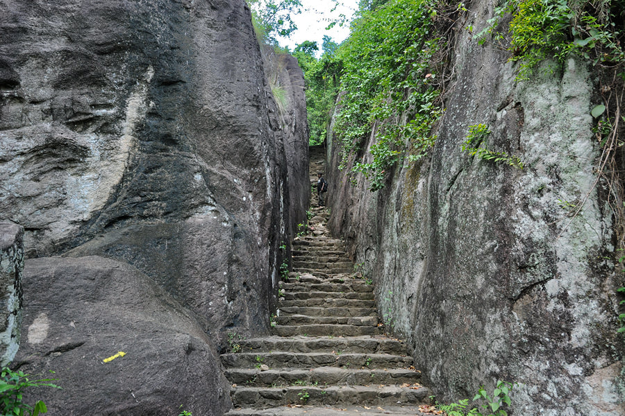 stairway in chasm at Maligatenna hill near Gampaha