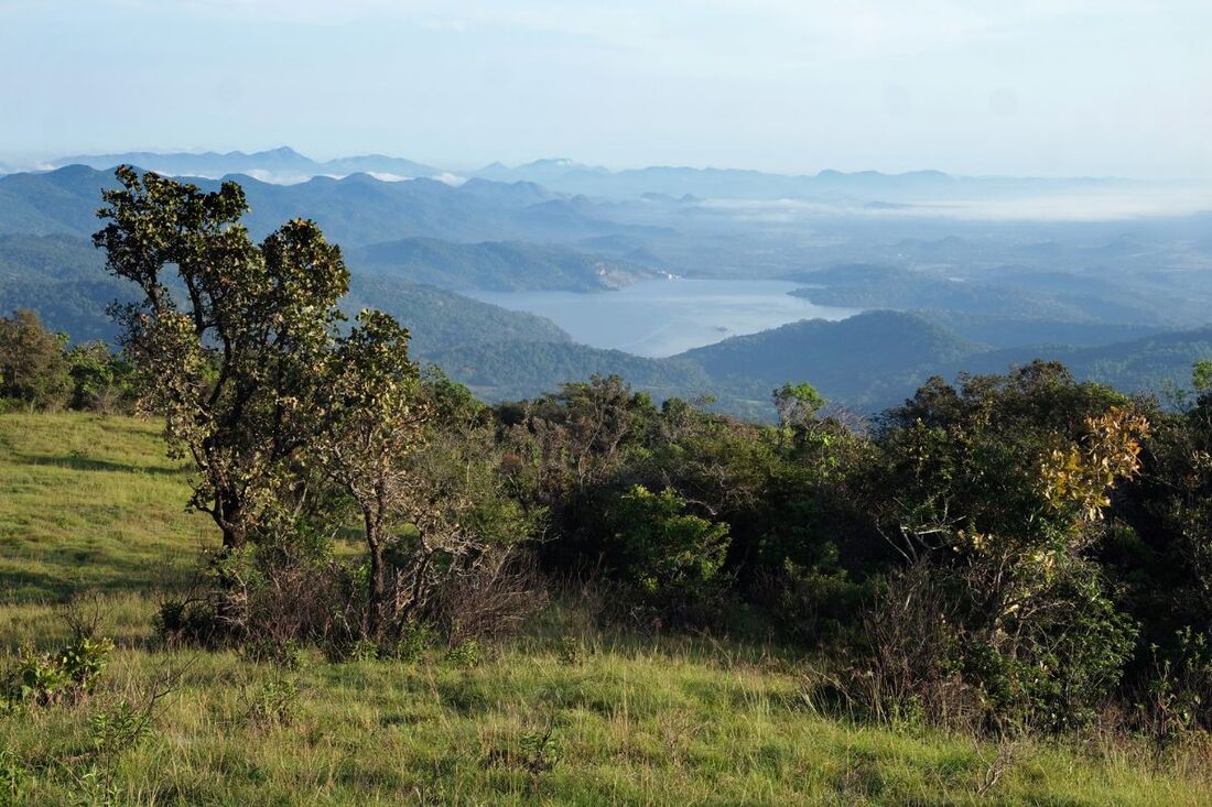view from Mathalagala alias Dewalagala plains to Kalu Ganga reservoir in central Sri Lanka