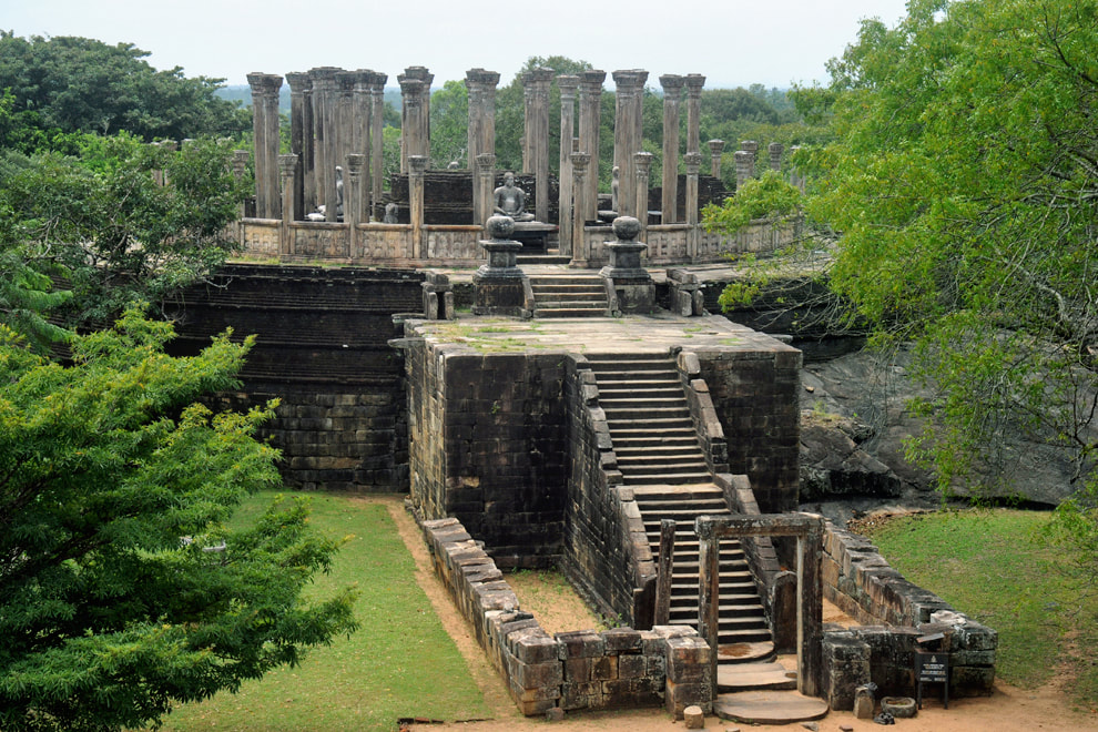 platform of the Medirigiriya Vatadage in Sri Lanka's Polonnaruwa Province