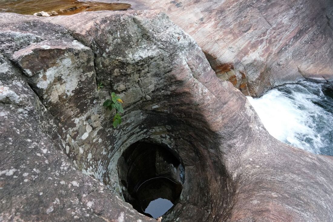 hole in the rock at Seven Falls near Meemure in Knuckles Range