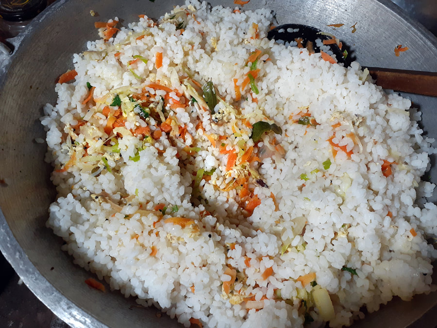 mix vegetables and rice