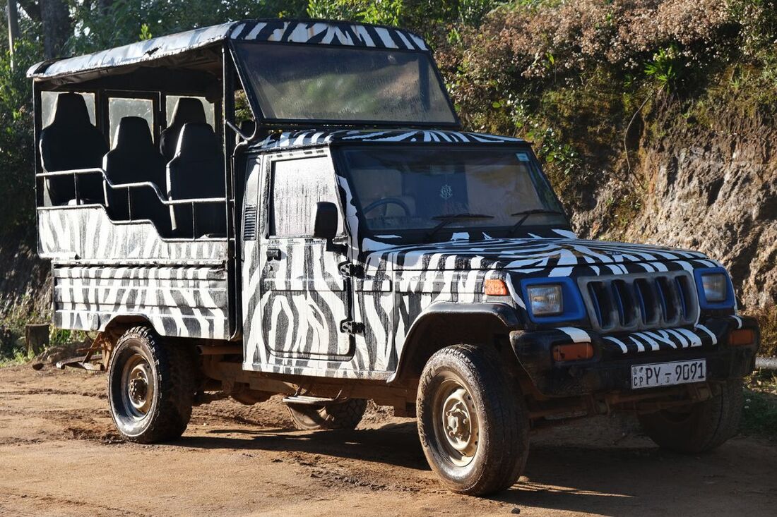 jeep for tours on the Moon Plains in Sri Lanka's central highlands