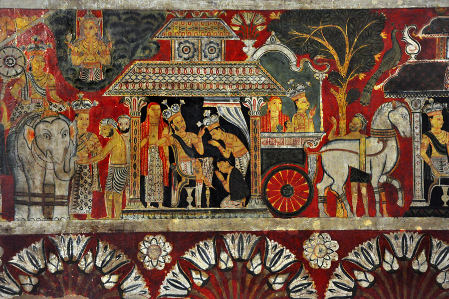 mural depicting a palace seen in Mulkirigala