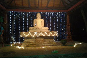 illuminated Buddha in Mihintale