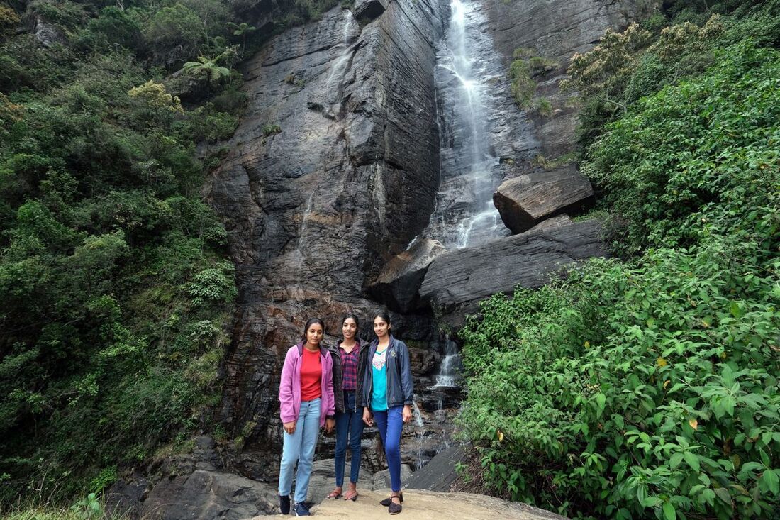 Lovers Leap waterfalls near Nuwara Eliya in Sri Lanka's central highlands