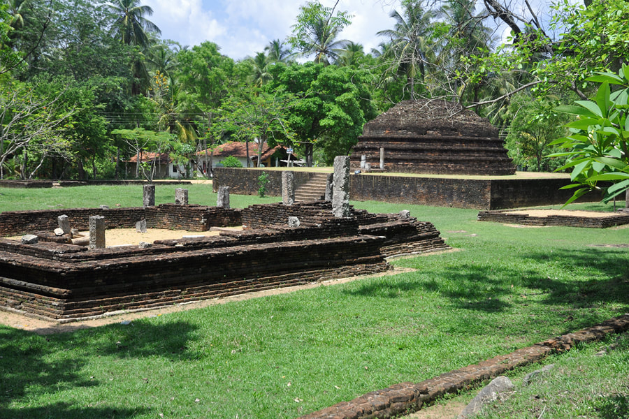 monasstic complex with a stupa in Panduwasnuwara in Sri Lanka