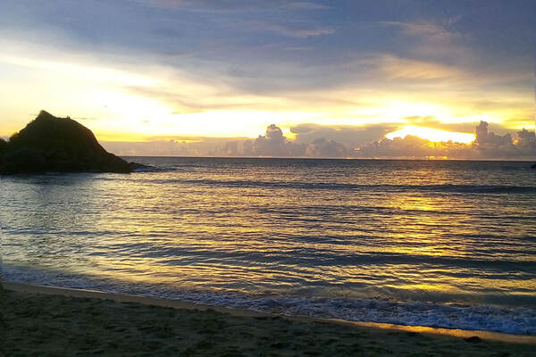 sunset at Balapitiya Beach on Sri Lanka's southwest coast