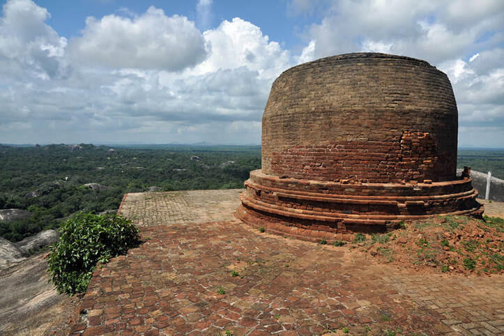 stupa on Kudumbigala Rock in Sri Lanka