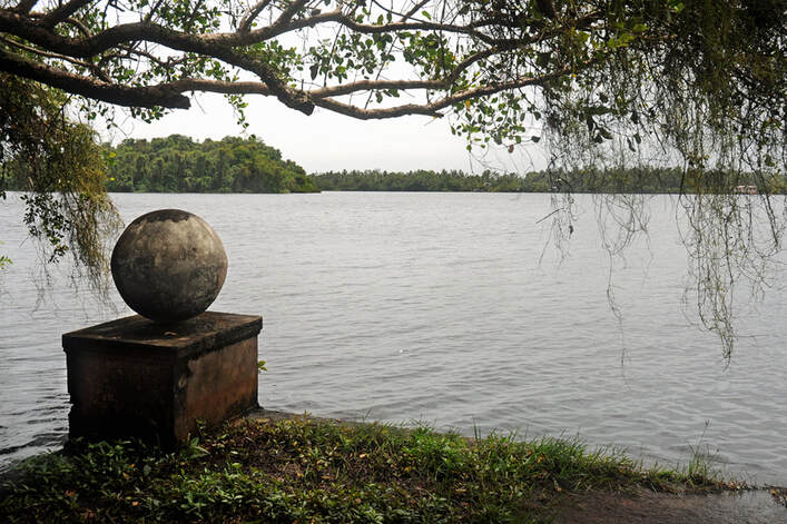 Dedduwa Lake at Lunuganga Gardens in Sri Lanka