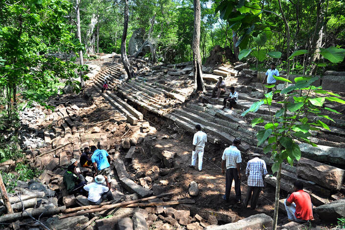 excavated ancient pool Banda Pokuna in Ritigala