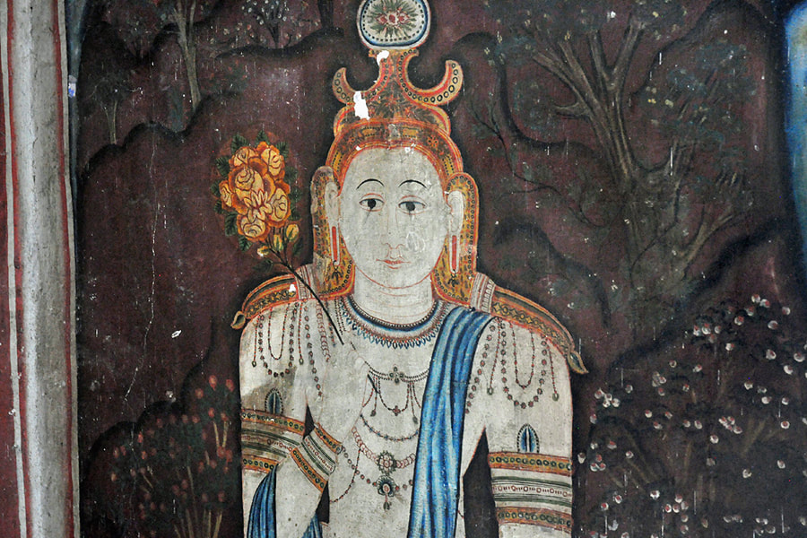 Saman mural in Mulkirigala in southern Sri Lanka