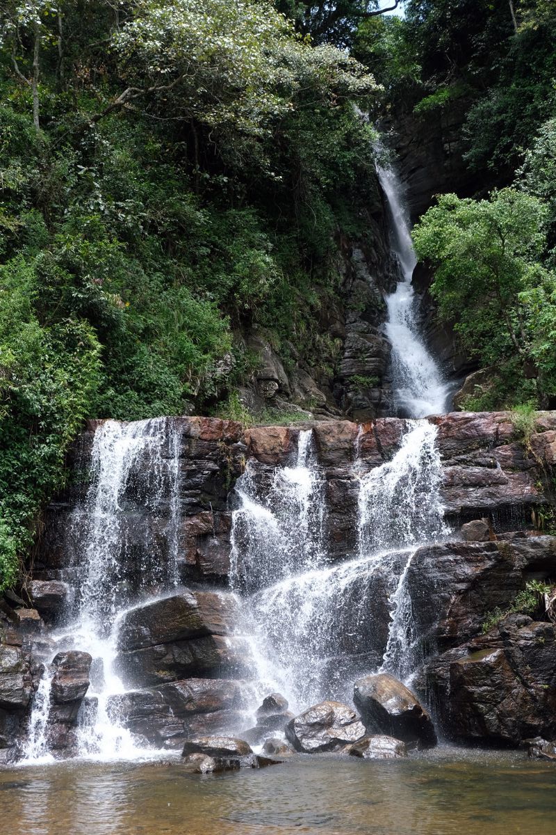Saree Ella waterfalls near Gomara at the foot of Knuckles Range in Sri Lanka