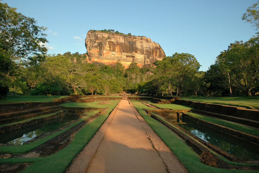 Sigiriya garden and lion rock