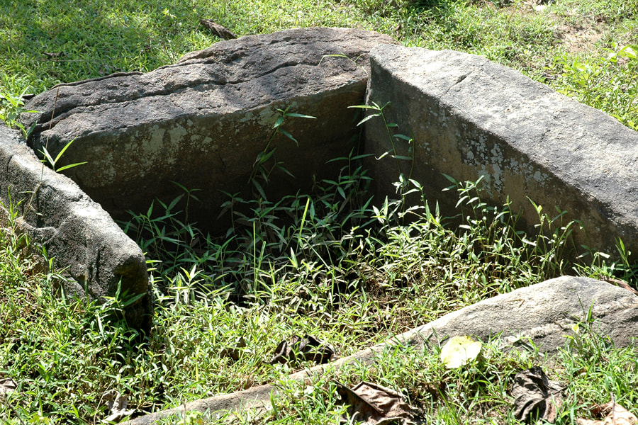 stone cist at the prehistoric burial site