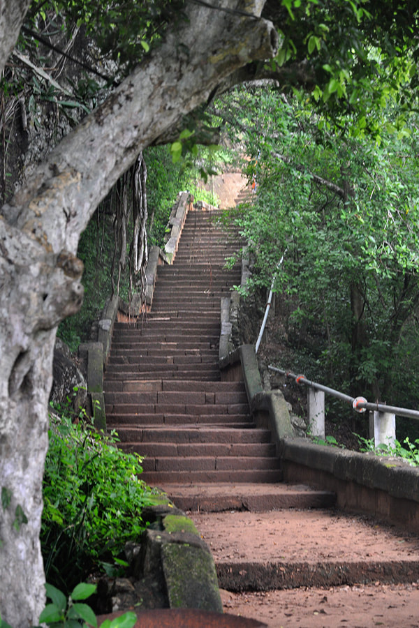 Treppenweg zum Hügel-Heiligtum von Thiriyai