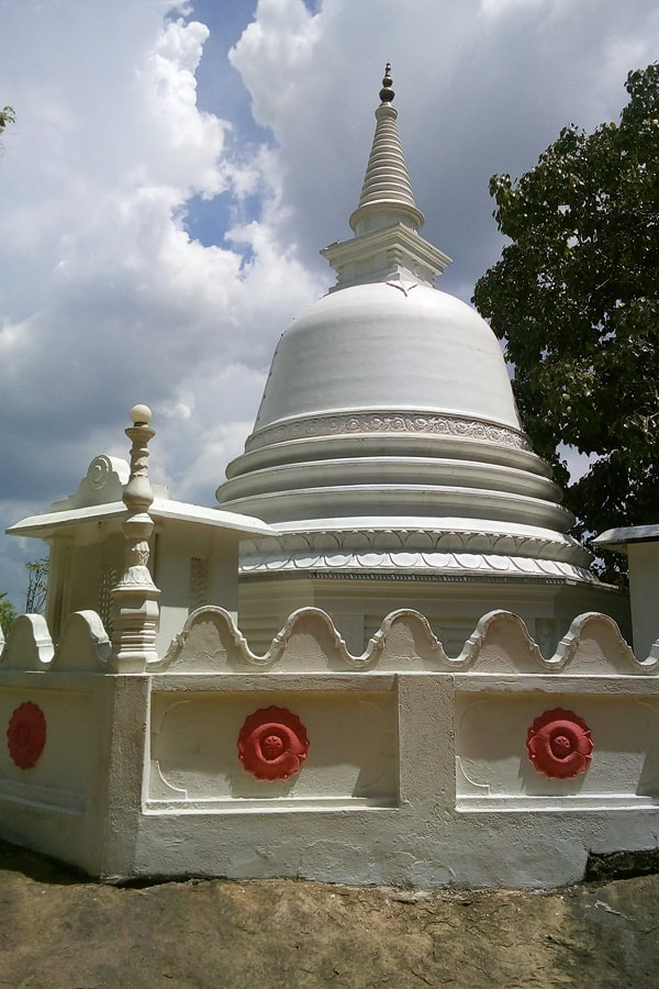 typical Sri Lankan stupa in Varana Rajamaha Vihara in Gampaha District