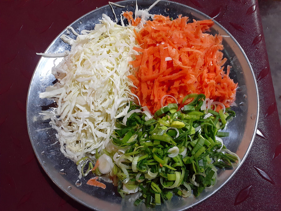 vegetables for egg fried rice Sri Lanka style