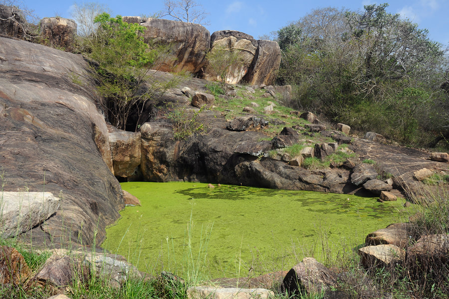 Teich Pandukabhayas am Felsen von Wasammale bei Mihintale