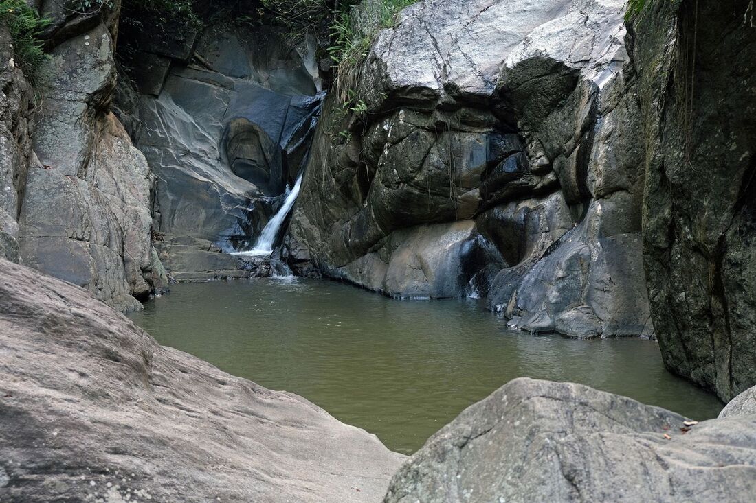 Rahas Ella mini canyon near Wattegama in Kandy District in Sri Lanka